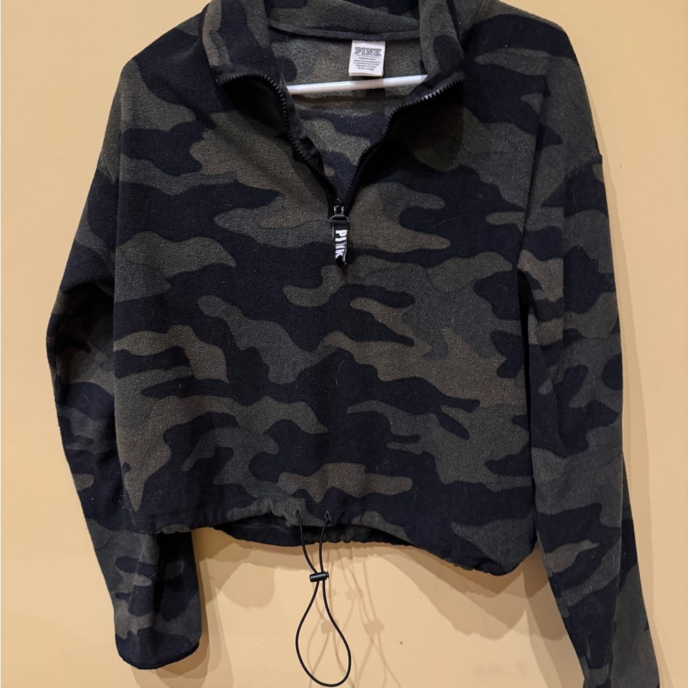 PINKCamouflage Quarter-Zip Pullover